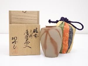 備前焼　木村陶峰造　火欅肩衝茶入（共箱）　□z